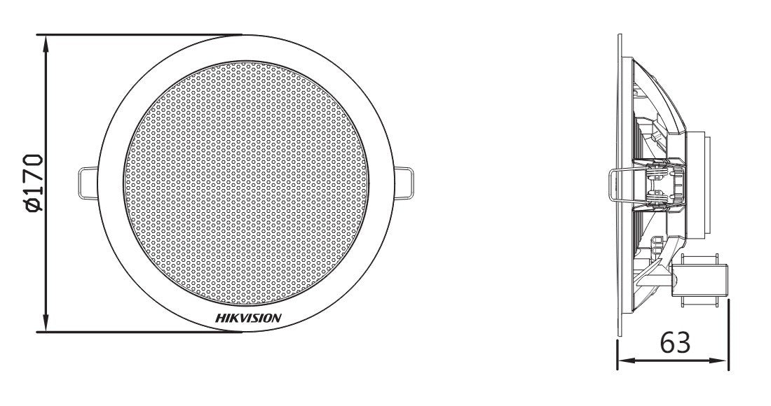 Hikvision DS-QAE0206G1-V Haut-parleur de plafond analogique 6W