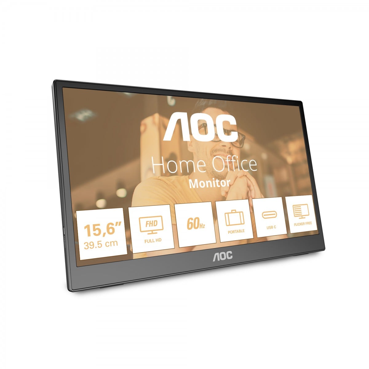 AOC 16T3EA 15.6p IPS 1920x1080 Monitor 4ms 16.9 USB Black/Grey