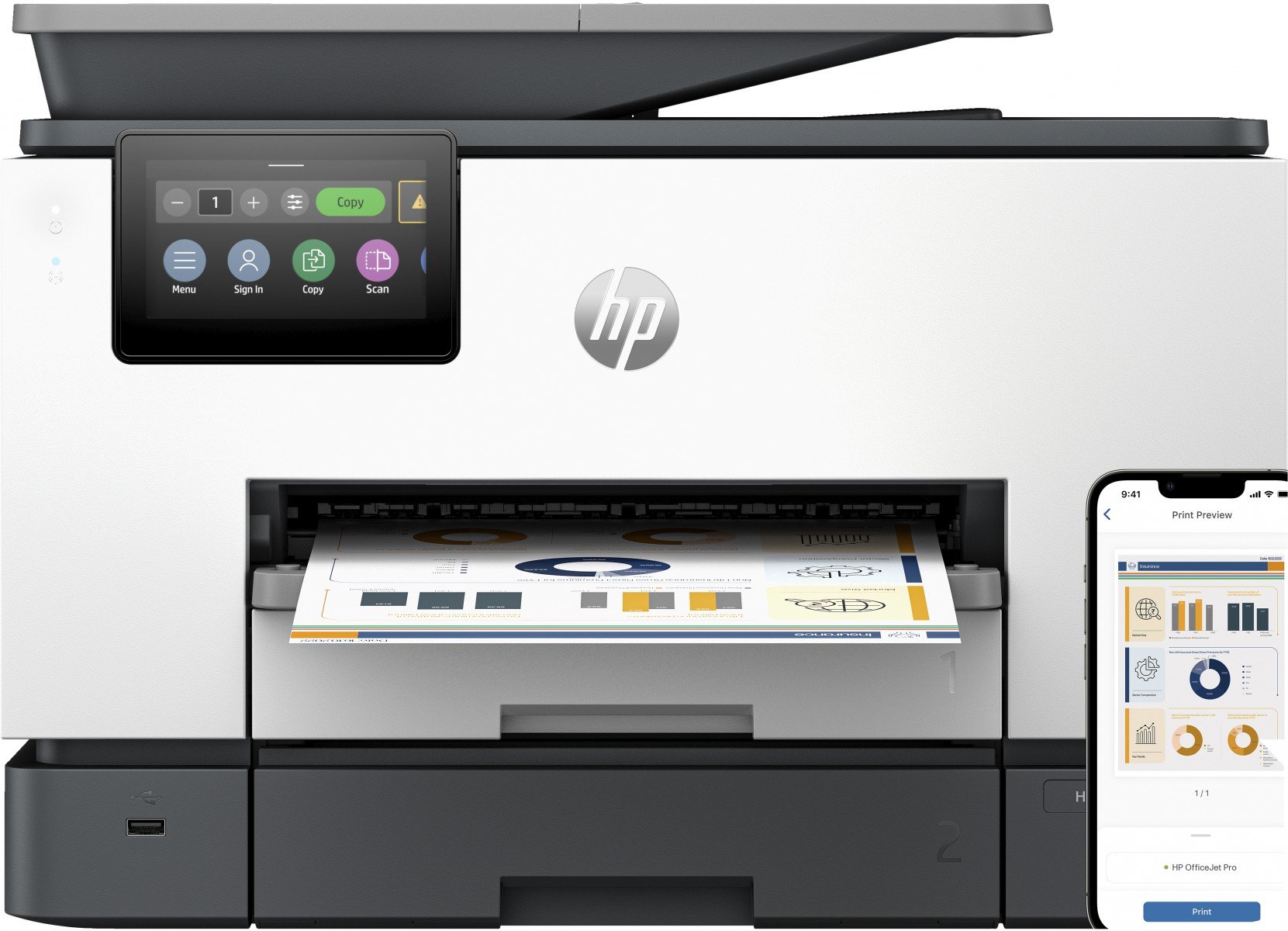HP 4U561B#686 OfficeJet Pro 9130b Imprimante Couleur Tout-en-Un Sans Fil
