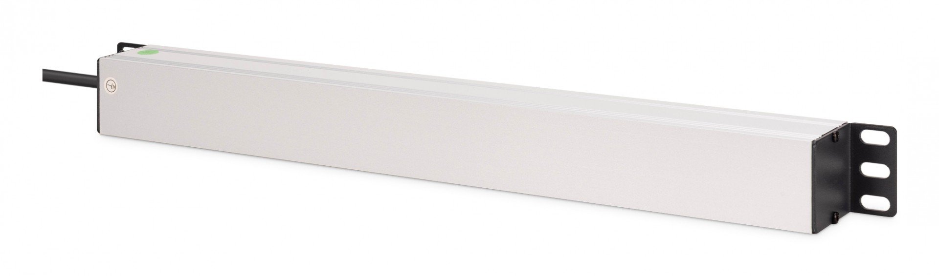"Barre d'alimentation PDU Rack 19"", 9 prises Schuko CEE 7/3 (45°), câble de 2m, fiche IEC C20, 16A, aluminium"