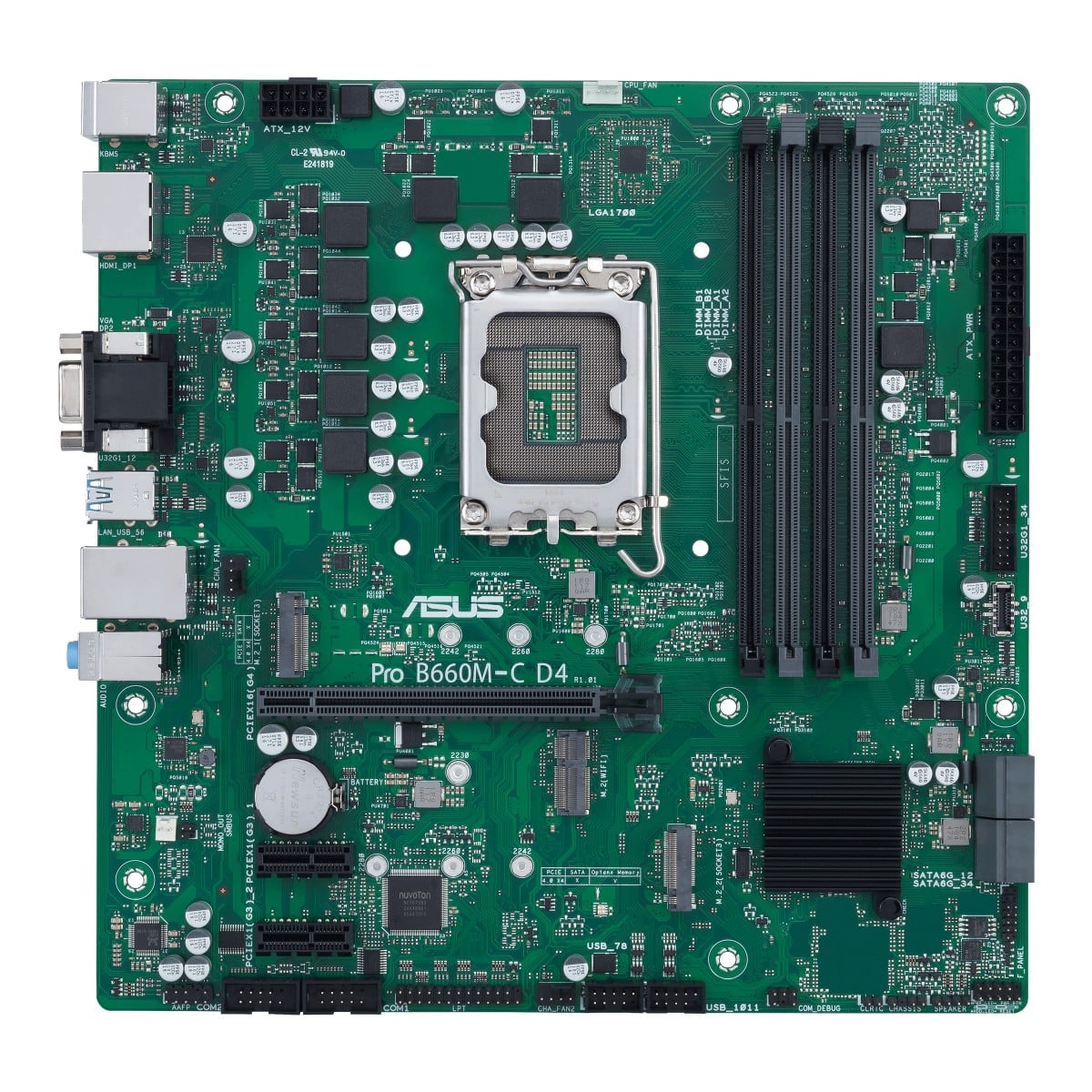 ASUS PRO B660M-C D4-CSM LGA1700 4xDIMM DDR4 TPM 4xSATA 2xM.2 1xHDMI 1xVGA 2xDP MB