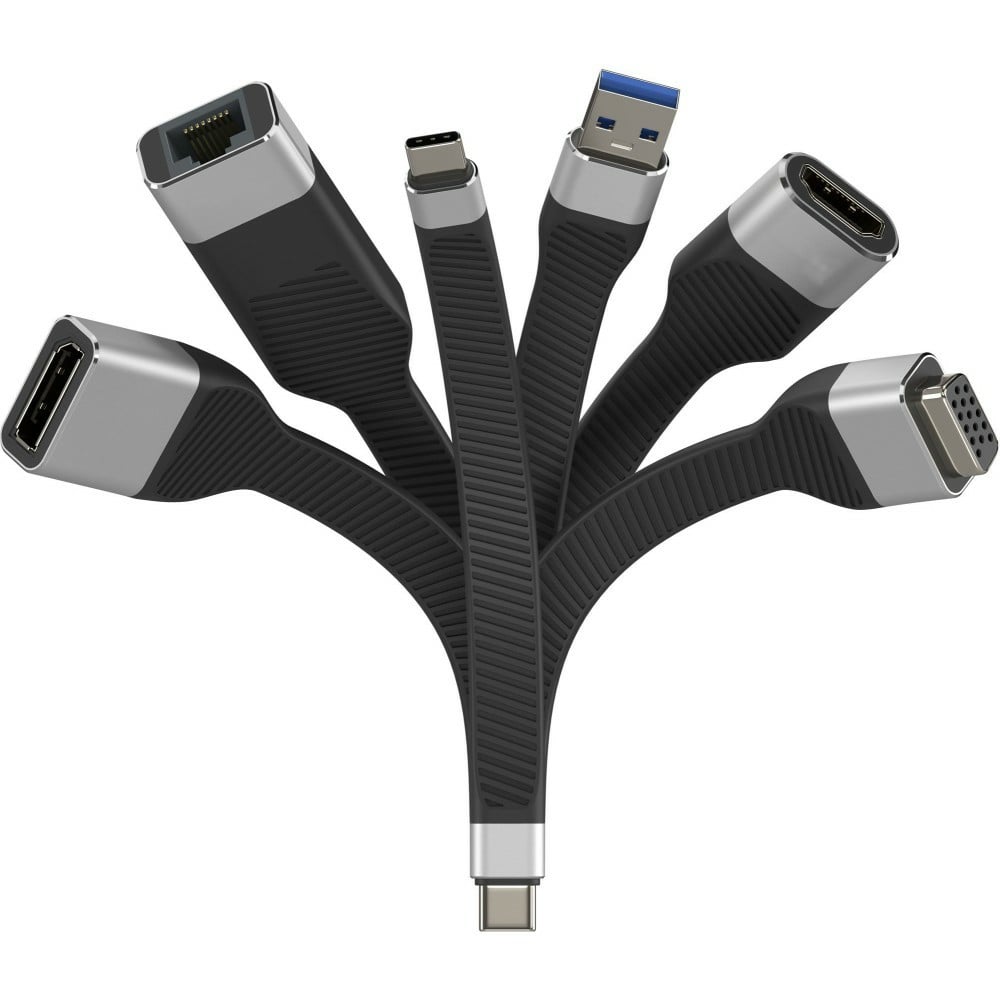 Techly ICOC USBC-RJ45 Carte réseau/Adaptateur USB-C vers RJ45 Gigabit, Flexible