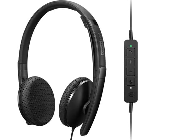 LENOVO - Micro-casque - sur-oreille - filaire - USB-C - noir - certifié Zoom