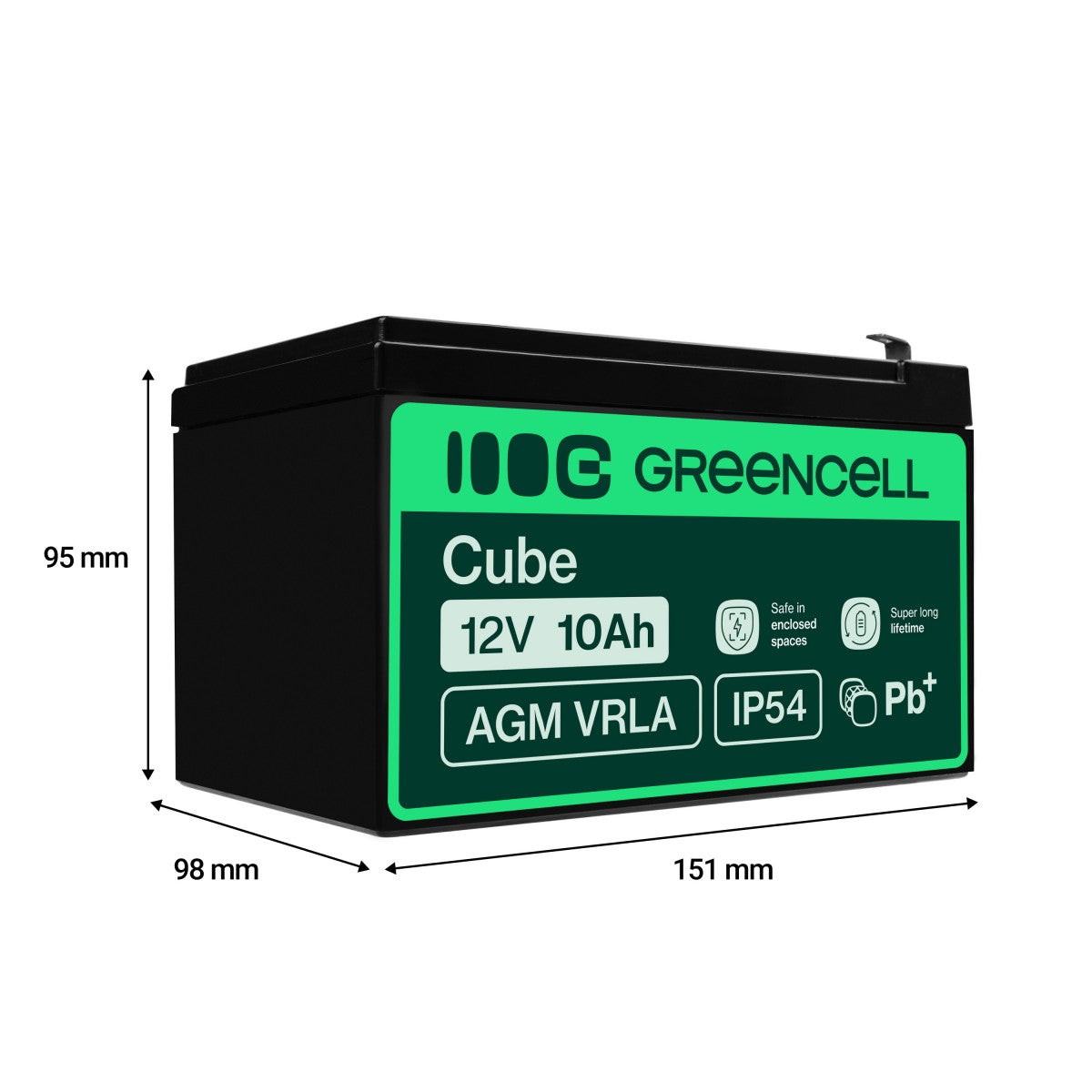 Green Cell AGM Battery 12V 10Ah - Battery - Mini (AAAA)