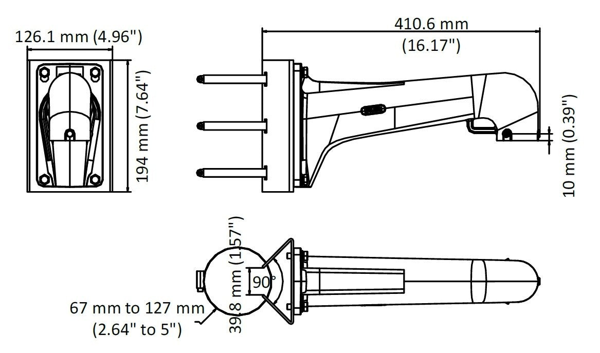 Hikvision DS-1603ZJ-Pole-P Vertical pole mount