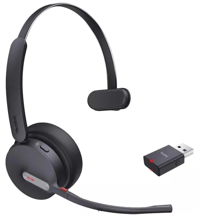 Yealink WH64 Hybrid Mono Teams Casque Sans fil Arceau Bureau/Centre d'appels Micro-USB Bluetooth Noir