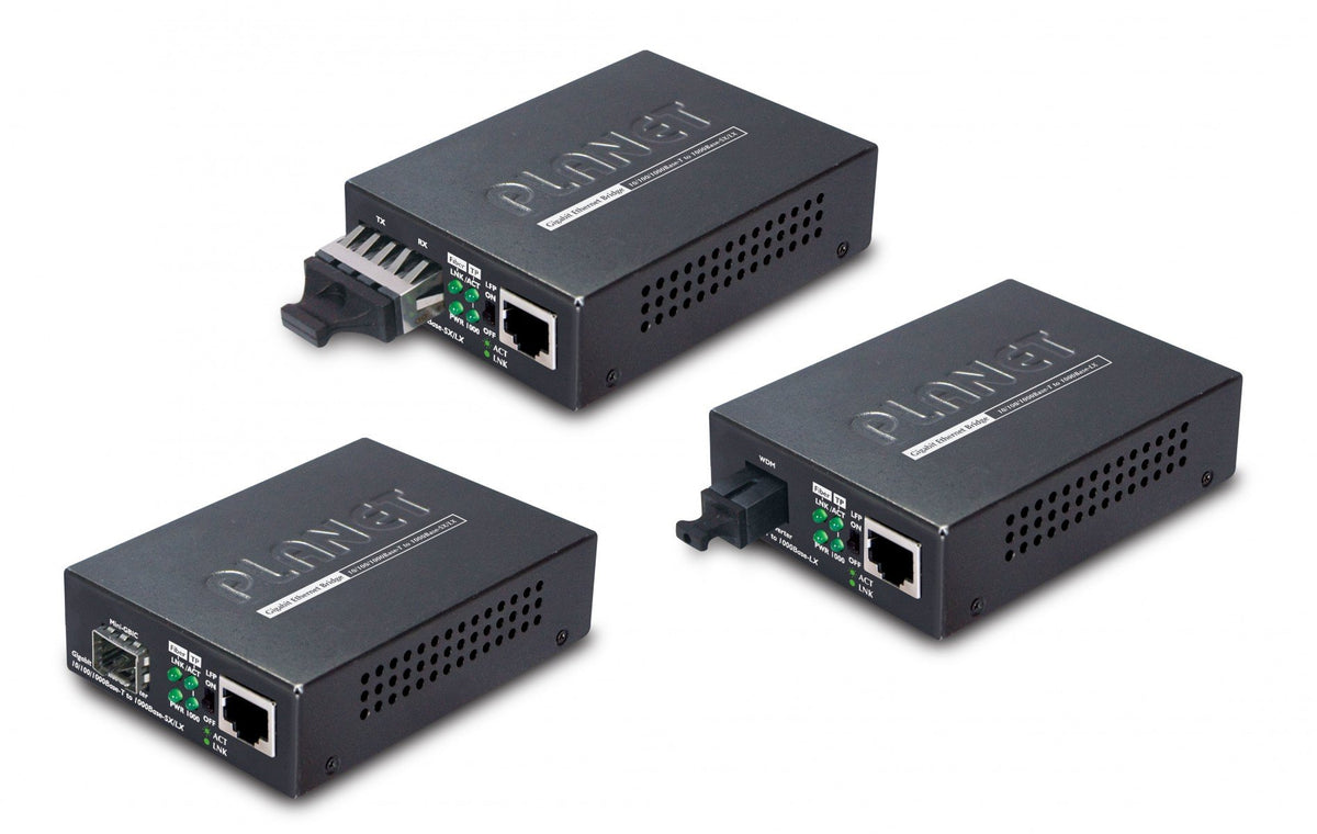 PLANET GT805A convertisseur de support réseau 1000 Mbit/s Multimode Noir
