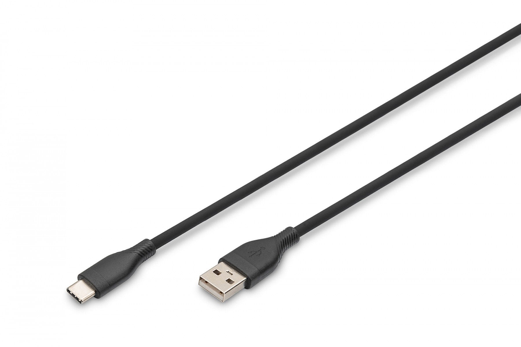 Câble d'alimentation en silicone USB-A vers USB-C, USB 2.0 60W, 1m noir