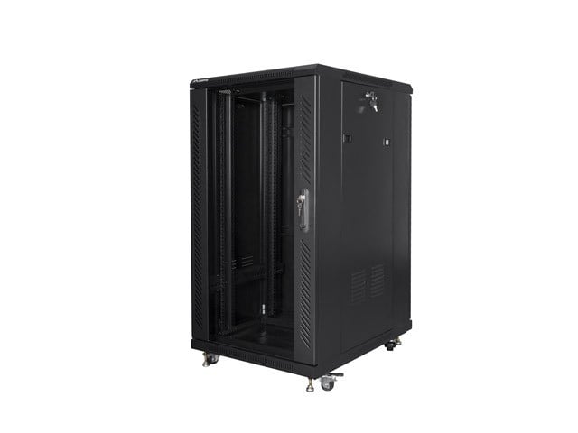 Lanberg FF01-6822-12B - Rack autonome - 22U - 800 kg - Verrouillage des touches - Rails de rack - Pieds réglables