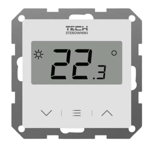 TECH-CONTROLEURS WG.11.0692 Thermostat d'ambiance F-12B filaire, blanc, monté en surface, dédié aux rails L-X et L-12