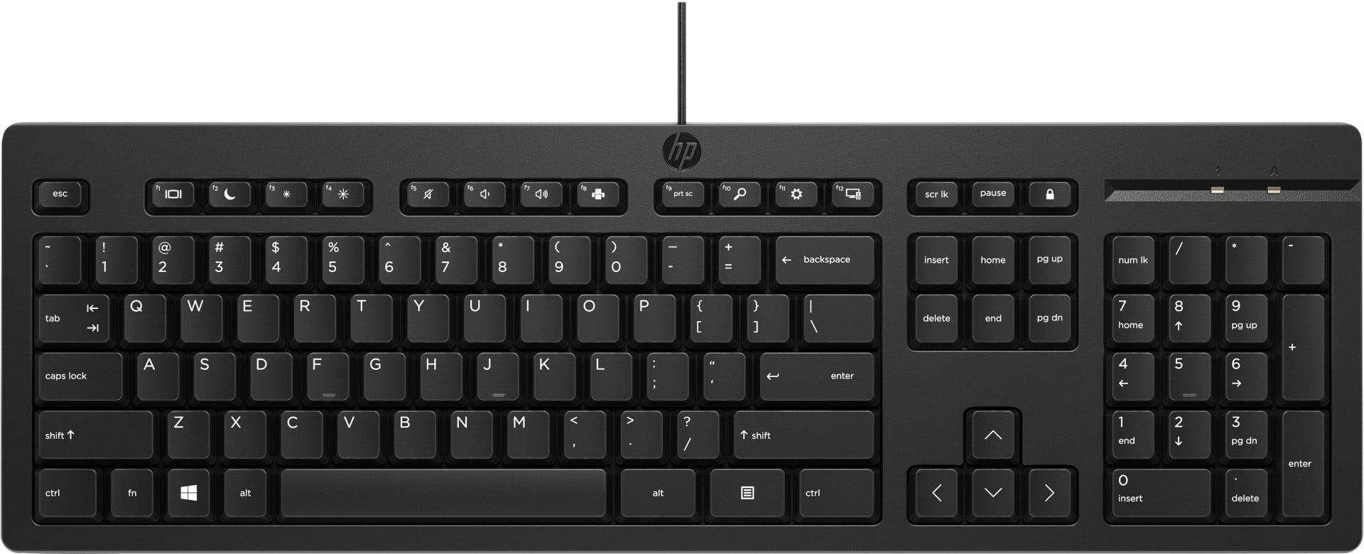 Clavier filaire HP 125 - récepteur USB - noir, BULK 12 pieces (266C9A6#ABB)