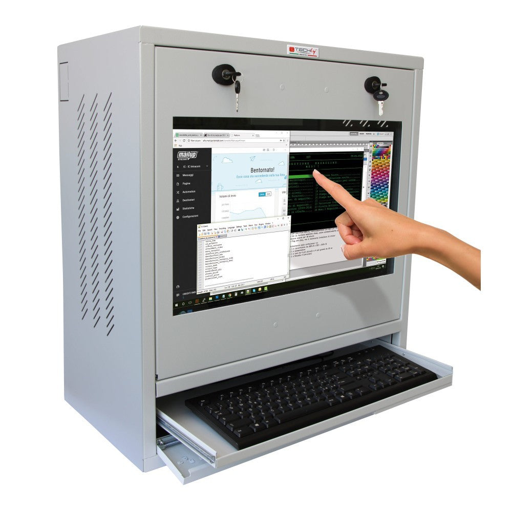 Techly ICRLIM10SV Armoire pour PC industriel et moniteur tactile de 22”
