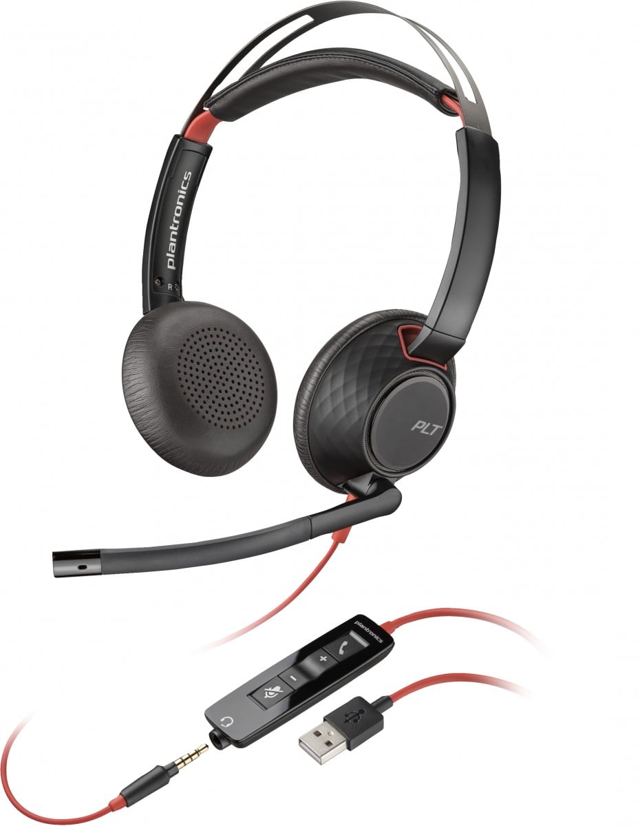 HP Poly Blackwire 5220 Stereo USB-A Headset Avec fil Arceau Bureau/Centre d'appels Noir