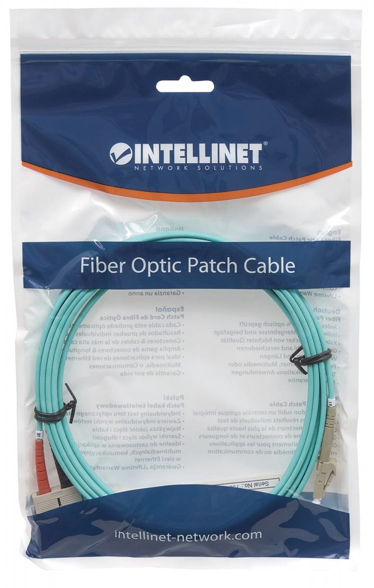 Intellinet 750158 câble de fibre optique 2 m LC SC OM3 Couleur aqua