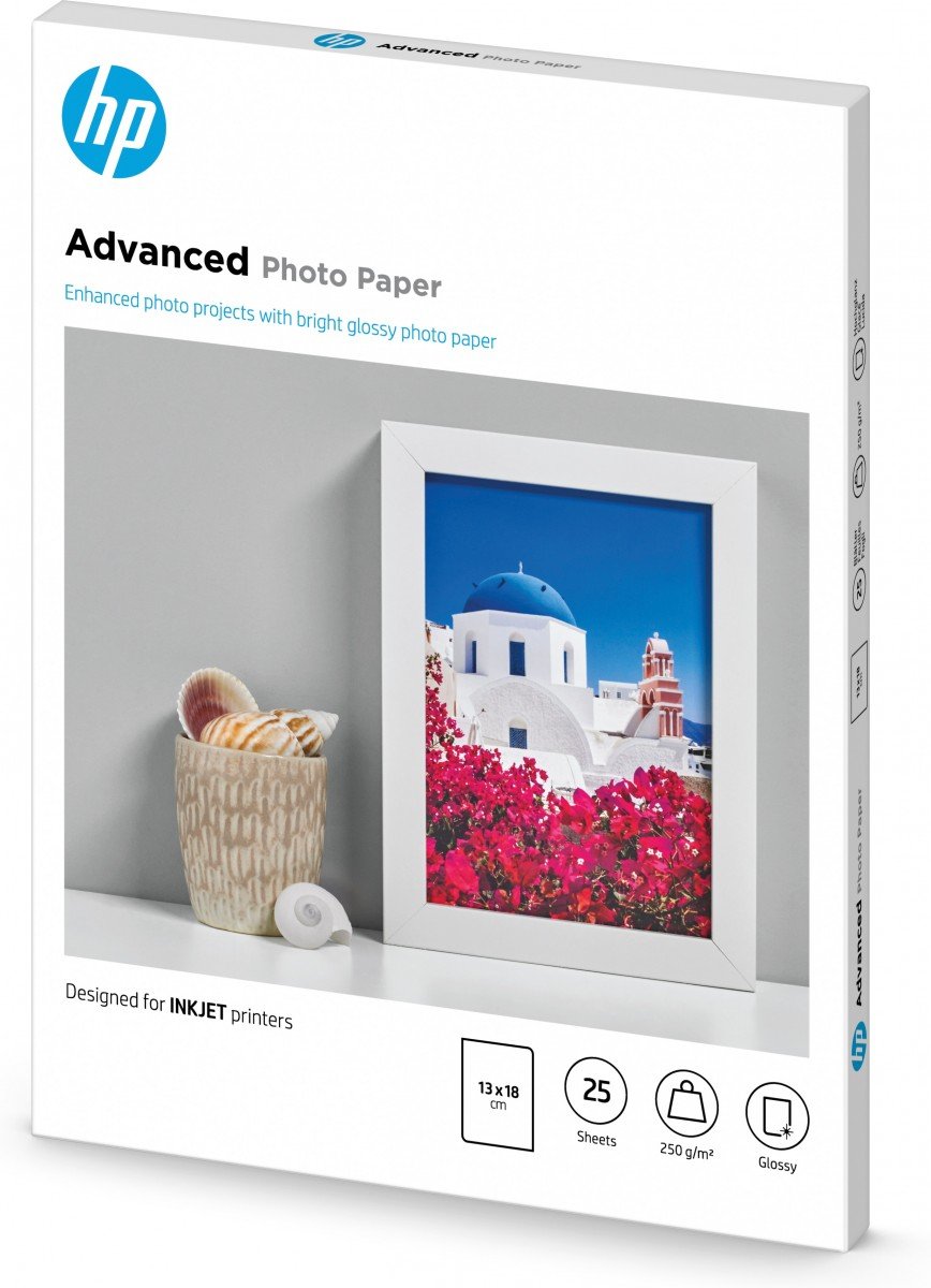 HP original Advanced glossy photo paper Ink cartridge Q8696A 250g/m2 130x180mm 25 sheets 1-pack borderless