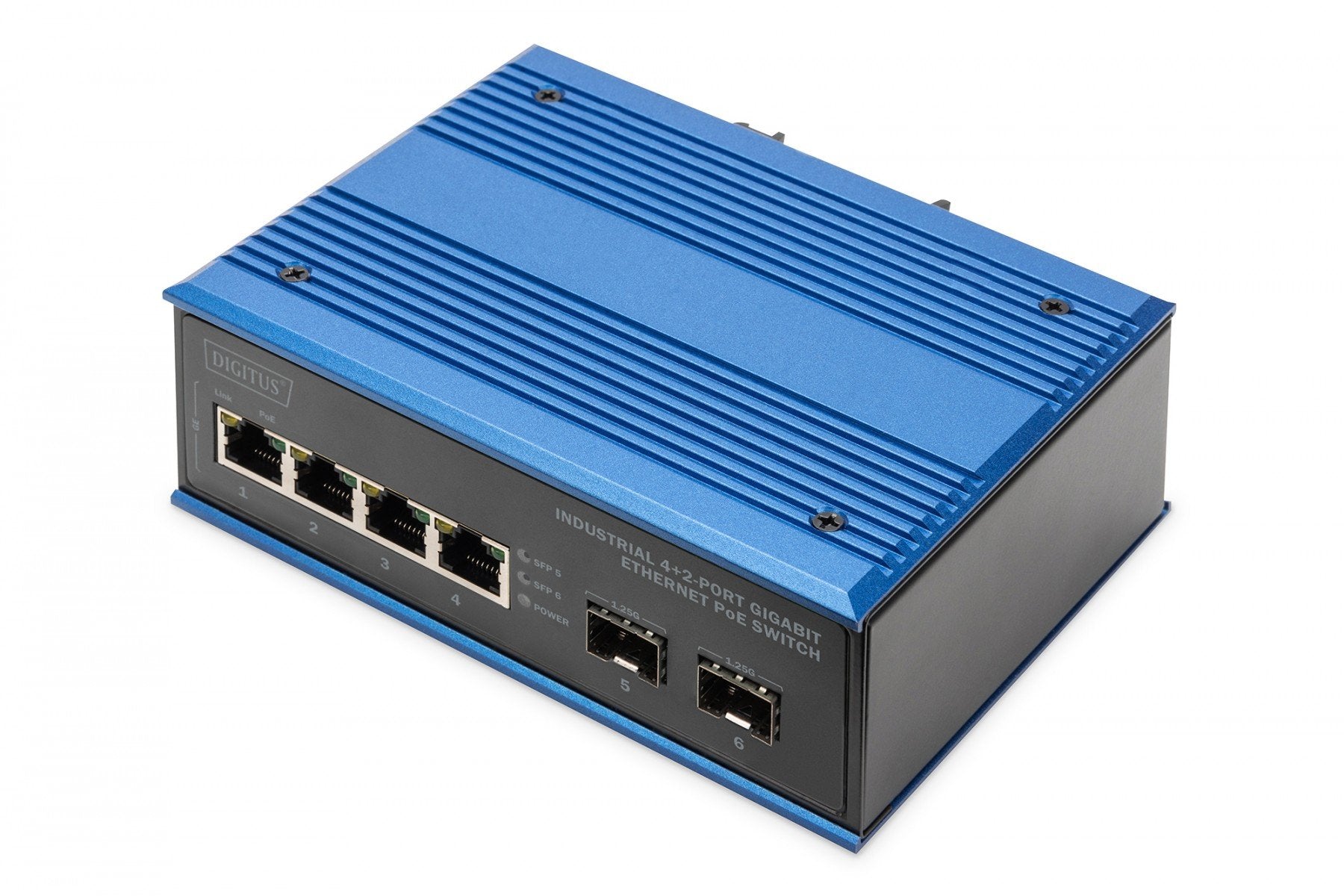 Digitus DN-651149 commutateur réseau Non-géré Gigabit Ethernet (10/100/1000) Connexion Ethernet, supportant l'alimentation via ce port (PoE) Noir, Bleu
