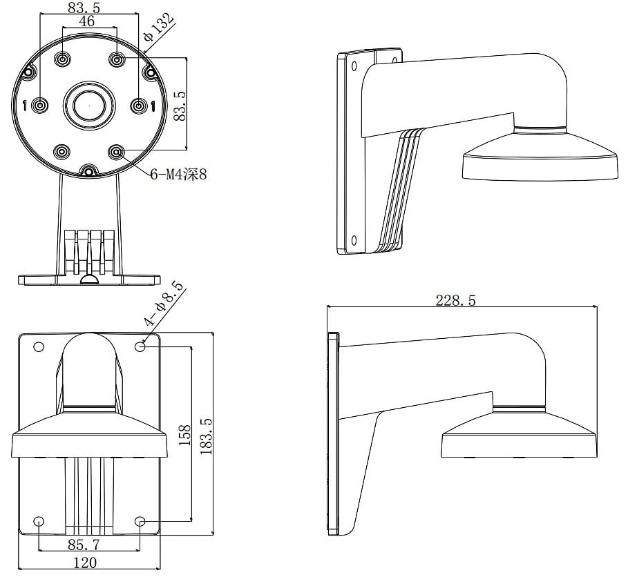 Hikvision DS-1273ZJ-130-TRL Wall mount