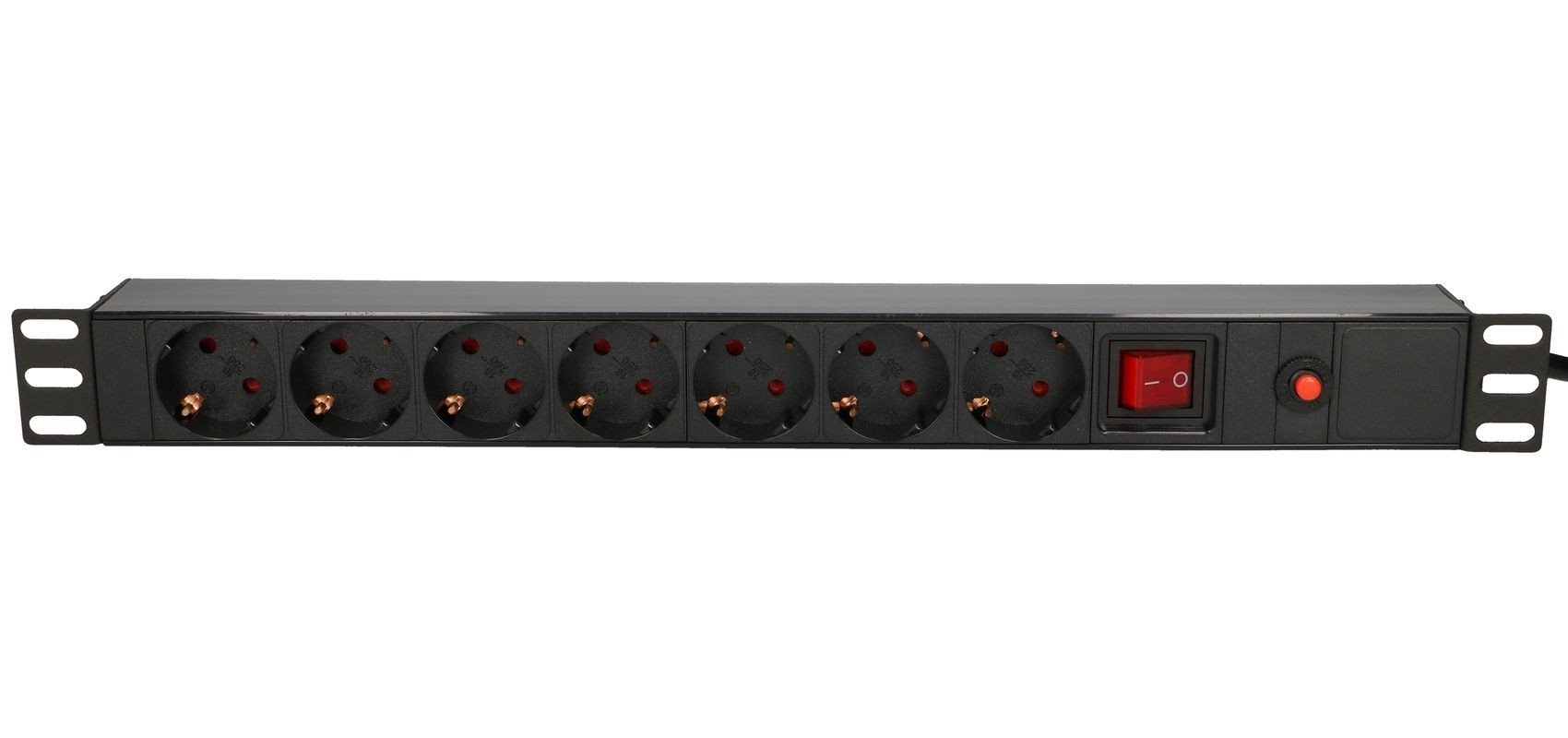 Extralink 19\" 1U 7 SOCKET EU TYPE POWER PDU WITH SWITCH PDU 7-EU Bloc d'alimentation