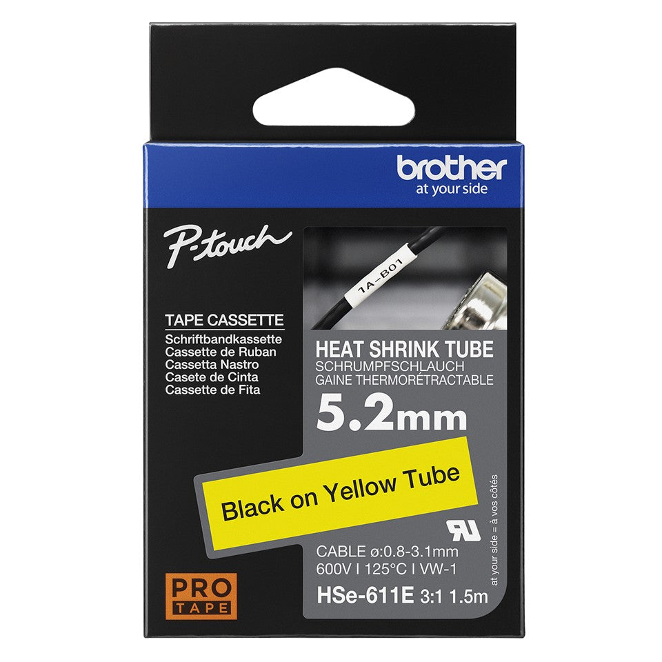 5.2MM BLACK ON YELLOW HEAT SHRINK TAPE
