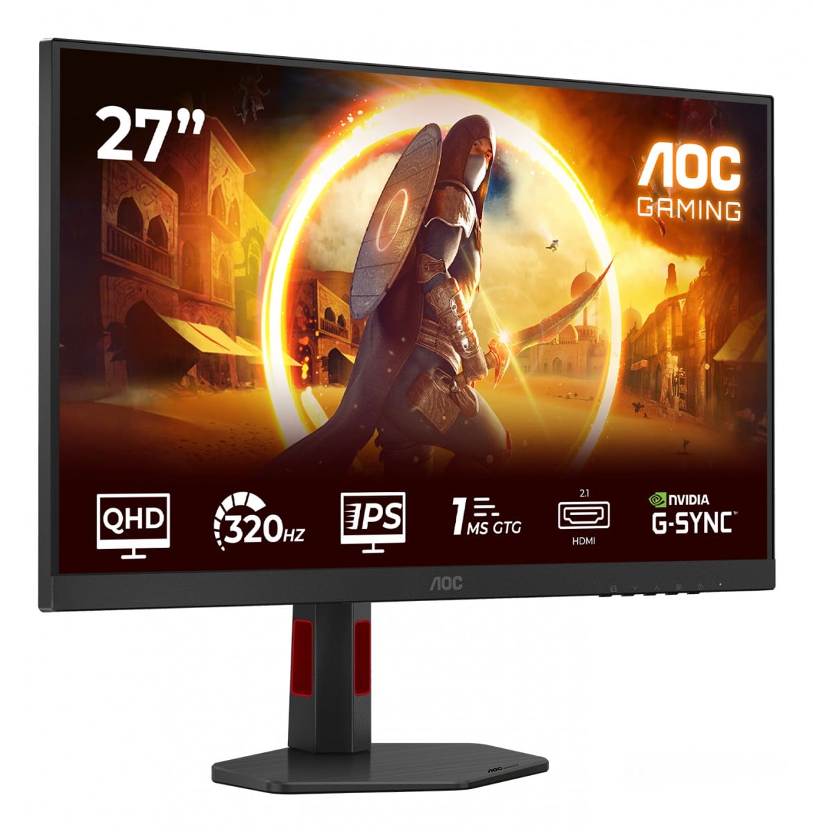AOC Q27G4SRU 27p 2560x1440 Fast IPS Flat H/A 130MM QHD 320Hz USB HUB DP HDMI 450cd/m2