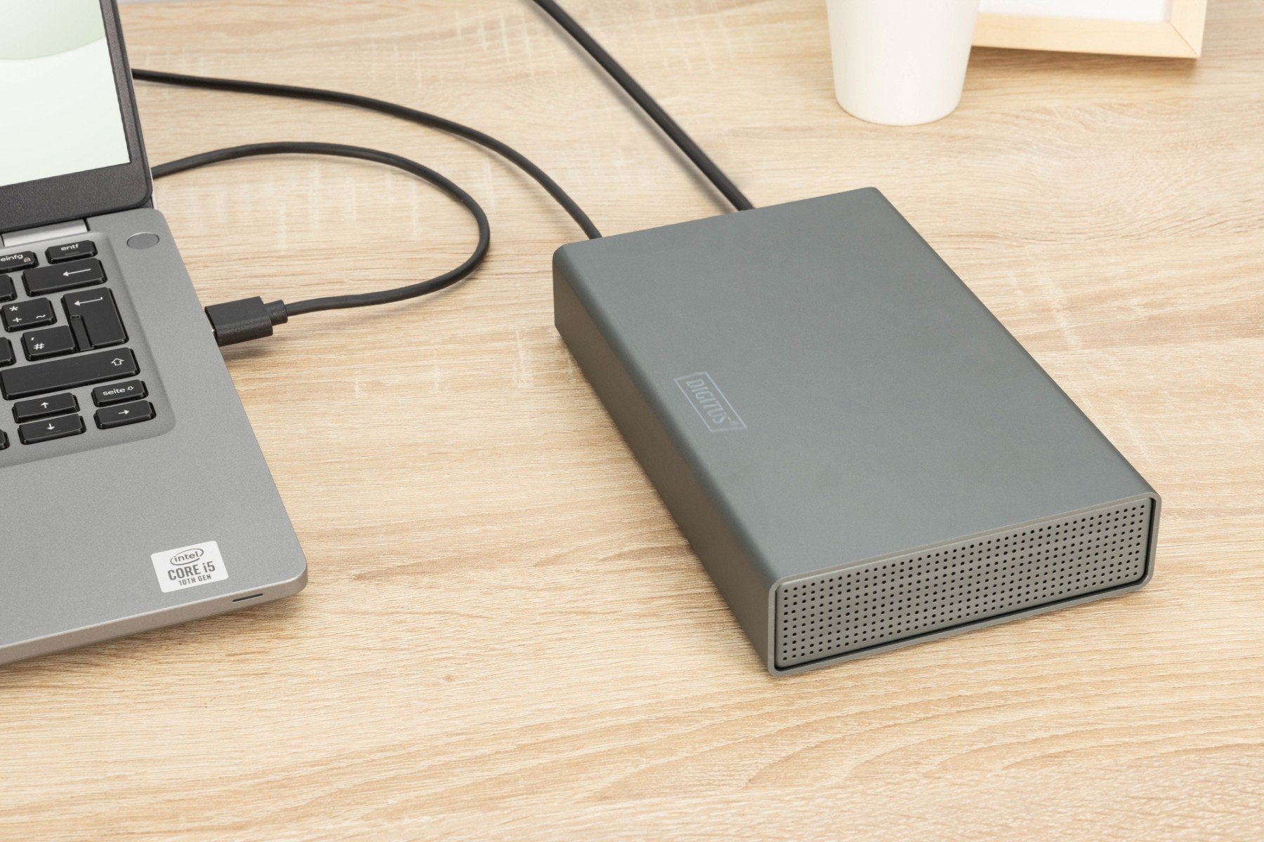 "Boîtier USB 3.0 pour SSD/HDD SATA III 3,5"" max. 16 To avec alimentation, en aluminium"