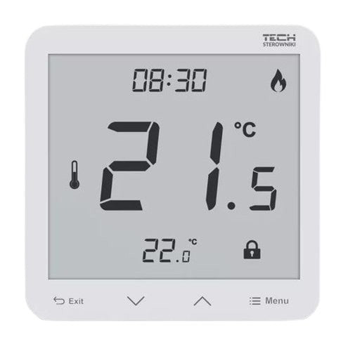 TECH-CONTROLEURS WG.11.0669 Thermostat d'ambiance R-12S filaire, blanc, dédié pour rail L-X et L-12