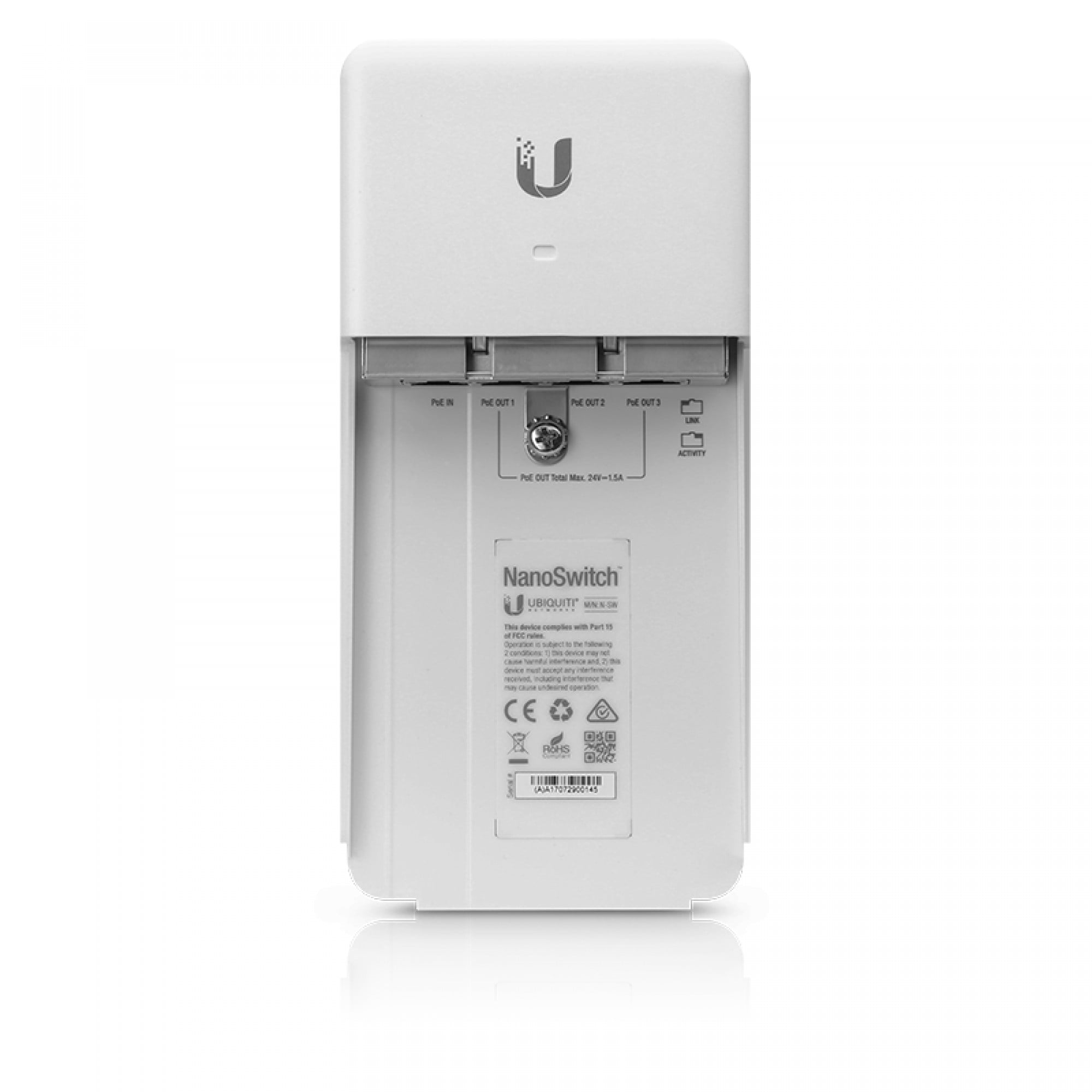 Ubiquiti N-SW Networks NanoSwitch Gigabit Ethernet (10/100/1000) Connexion Ethernet, supportant l'alimentation via ce port (PoE) Blanc