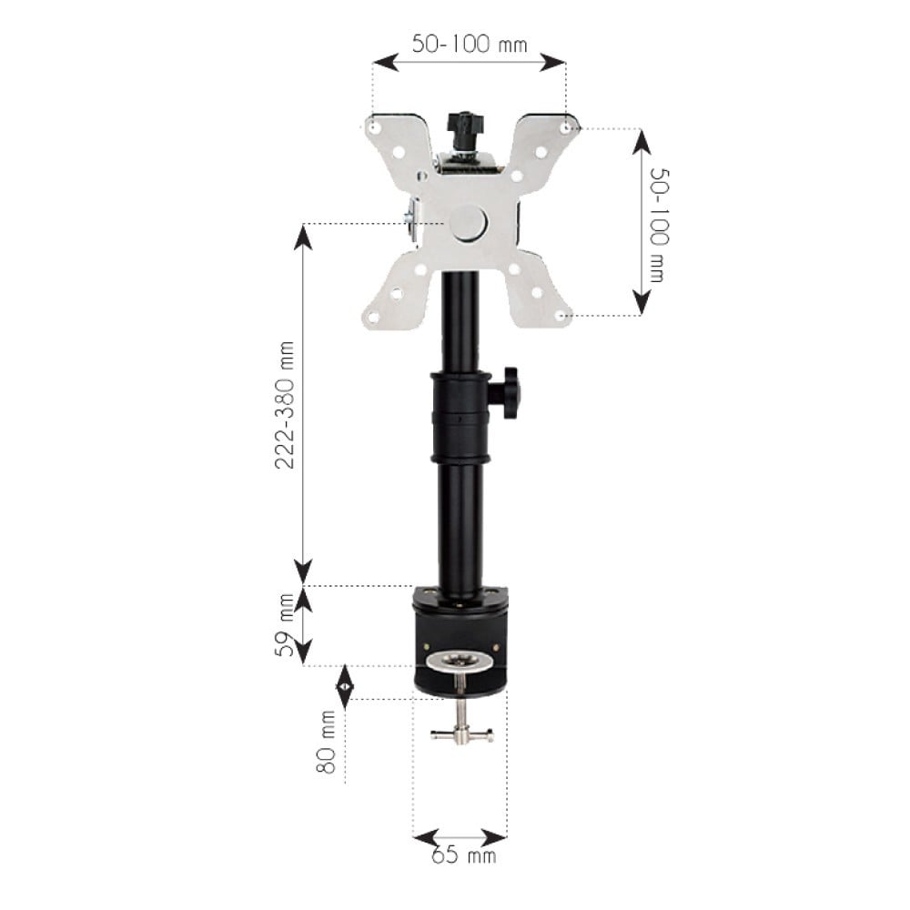 "Support de bureau rotatif Techly ICA-LCD 500BK pour moniteur LCD de 13 a 30"", 15kg"