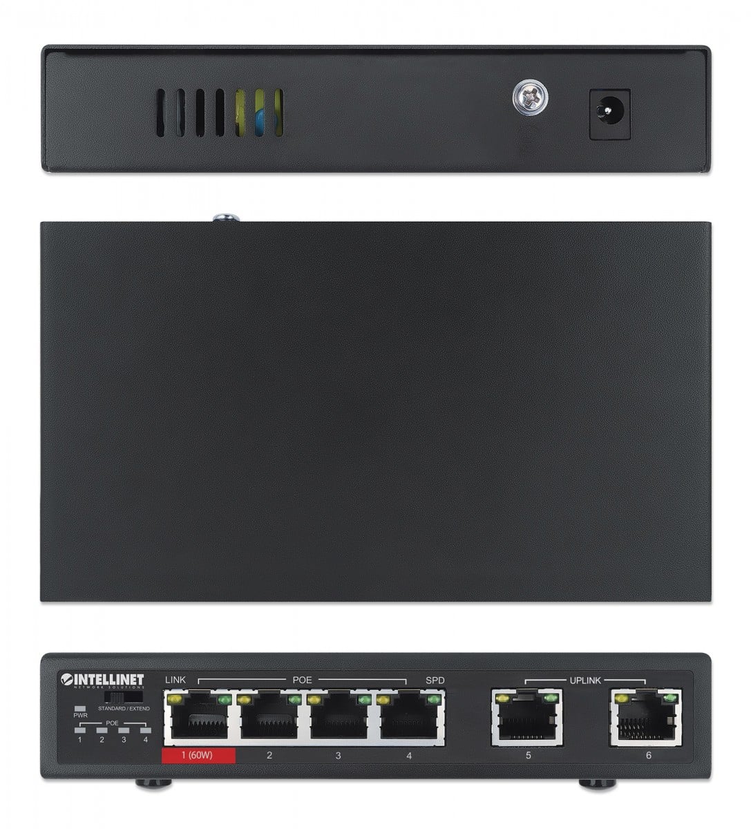 Intellinet 561686 commutateur réseau Fast Ethernet (10/100) Connexion Ethernet, supportant l'alimentation via ce port (PoE) Noir