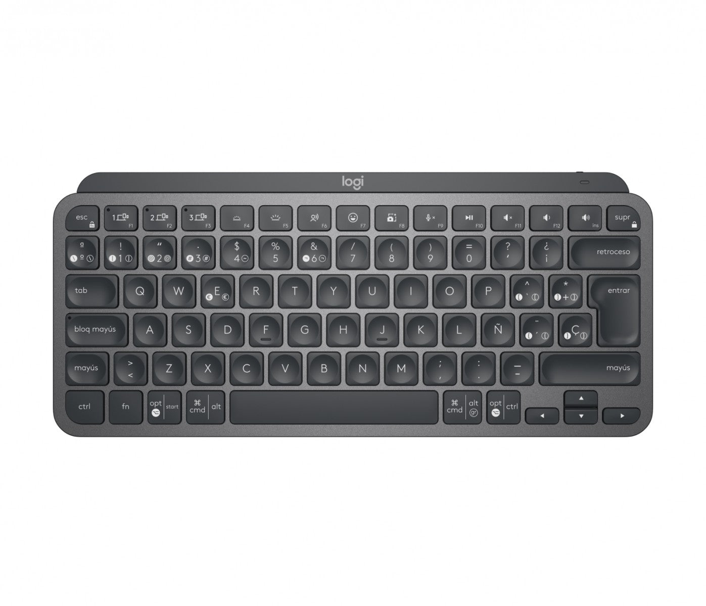 Logitech MX Keys Mini For Business clavier Bureau RF sans fil + Bluetooth QWERTY Espagnole Graphite