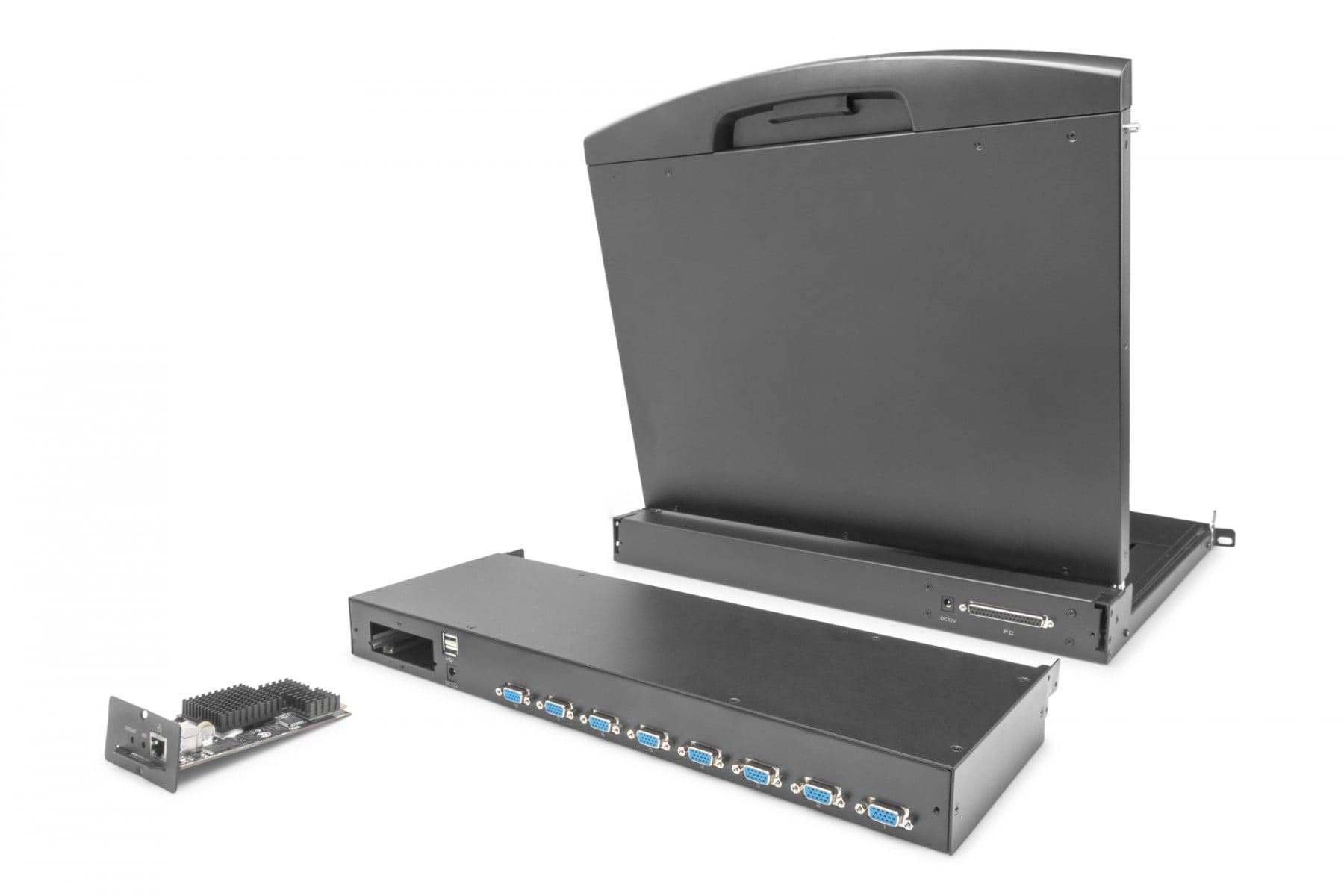Digitus DS-72213 commutateur écran, clavier et souris Grille de montage Noir