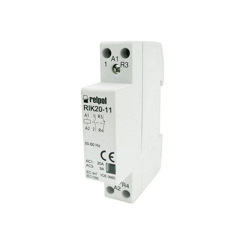 RELPOL 2608212 Contacteur RIK20-11-230, 1NO+1NC, 20A, bobine 230V
