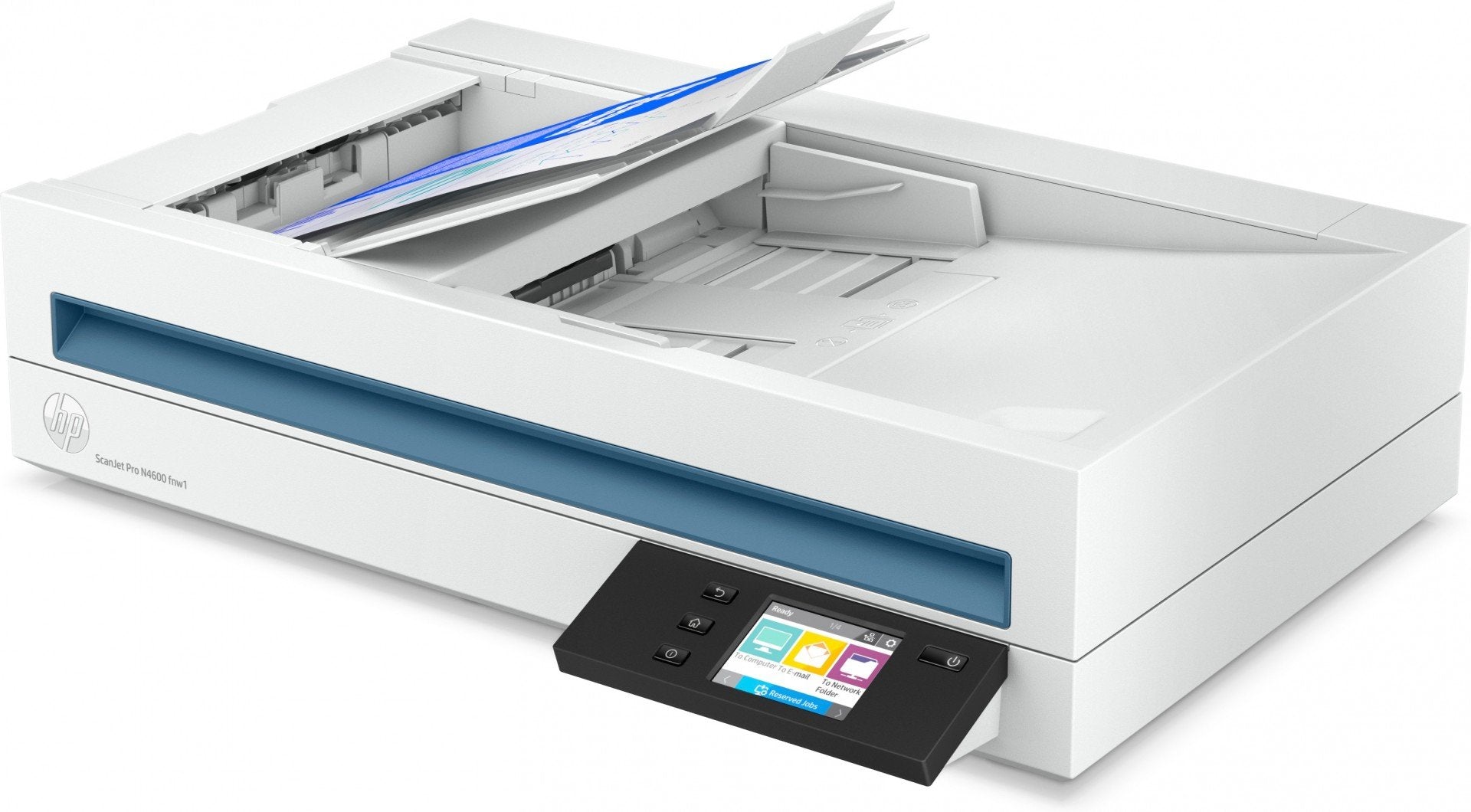 HP Scanjet Pro N4600 fnw1 Scanner a plat et chargeur automatique 1200 x 1200 DPI A5 Blanc