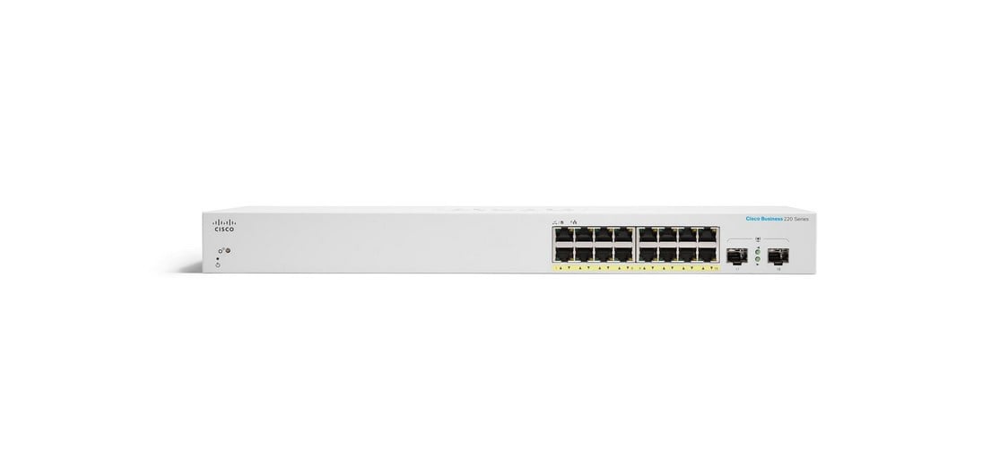 CISCO Business Switching CBS220 Smart 16-port Gigabit 2x1G SFP uplink