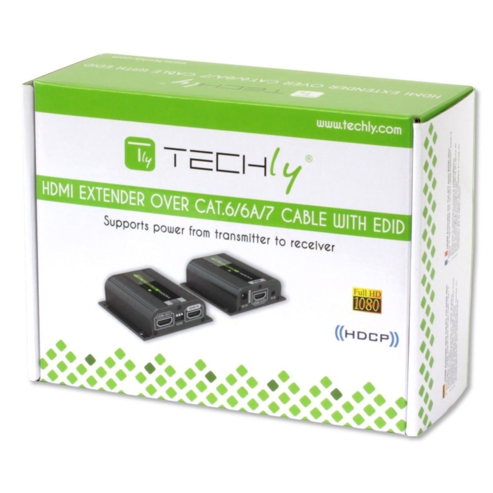 Techly IDATA EXT-E70POED Extendeur HDMI 1.4 1080p60Hz jusqu'a 40m sur Cat6 avec IR PoC