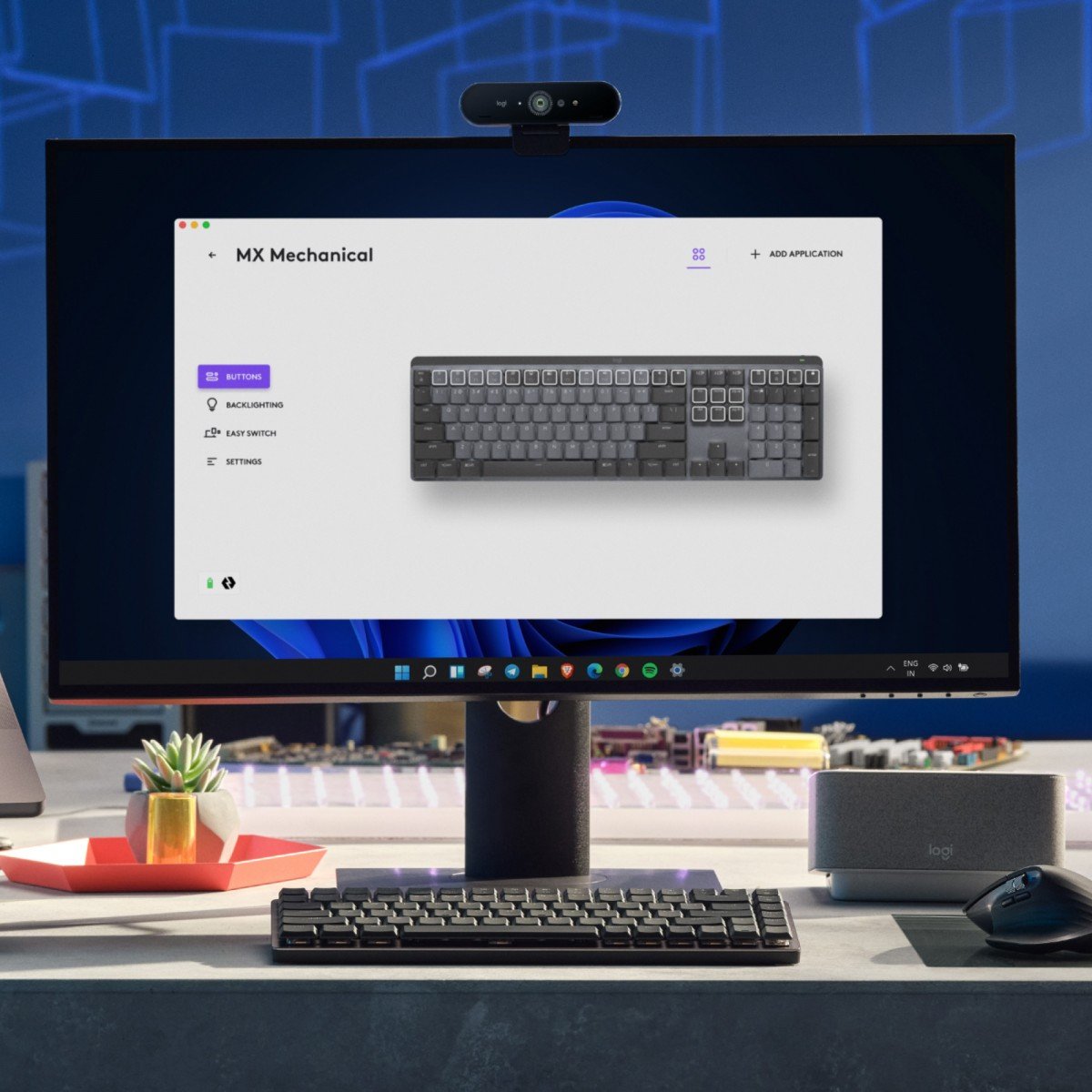 Logitech MX Mechanical clavier Bureau RF sans fil + Bluetooth QWERTY US International Graphite
