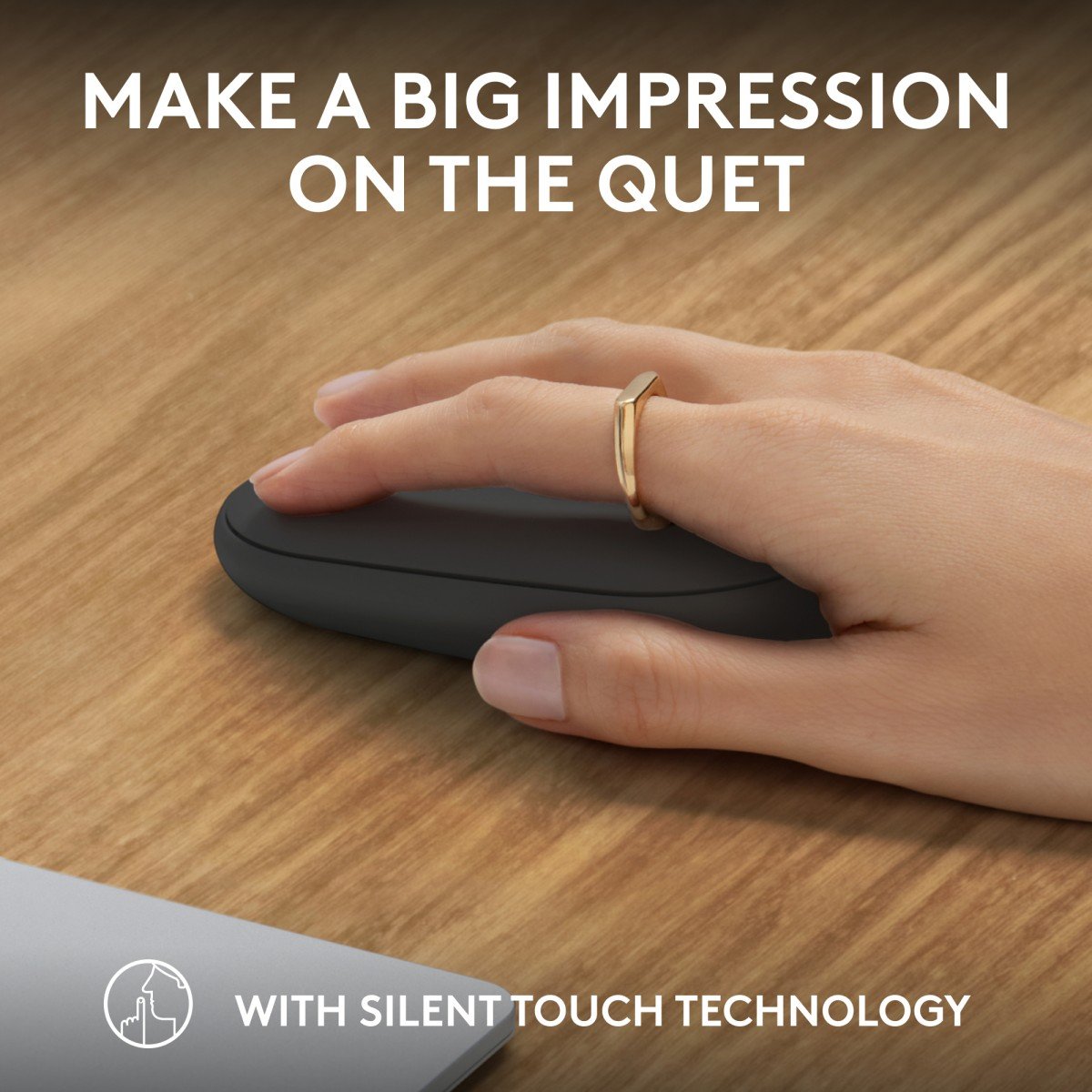 LOGITECH Pebble Mouse 2 M350s Mouse optical 3 buttons wireless Bluetooth 5.2 LE tonal graphite