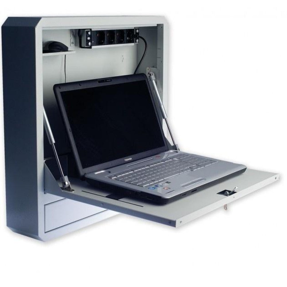 "Techly ICRLIM01 Armoire murale pour ordinateur portable 19"" anti-vol avec étagere grise"