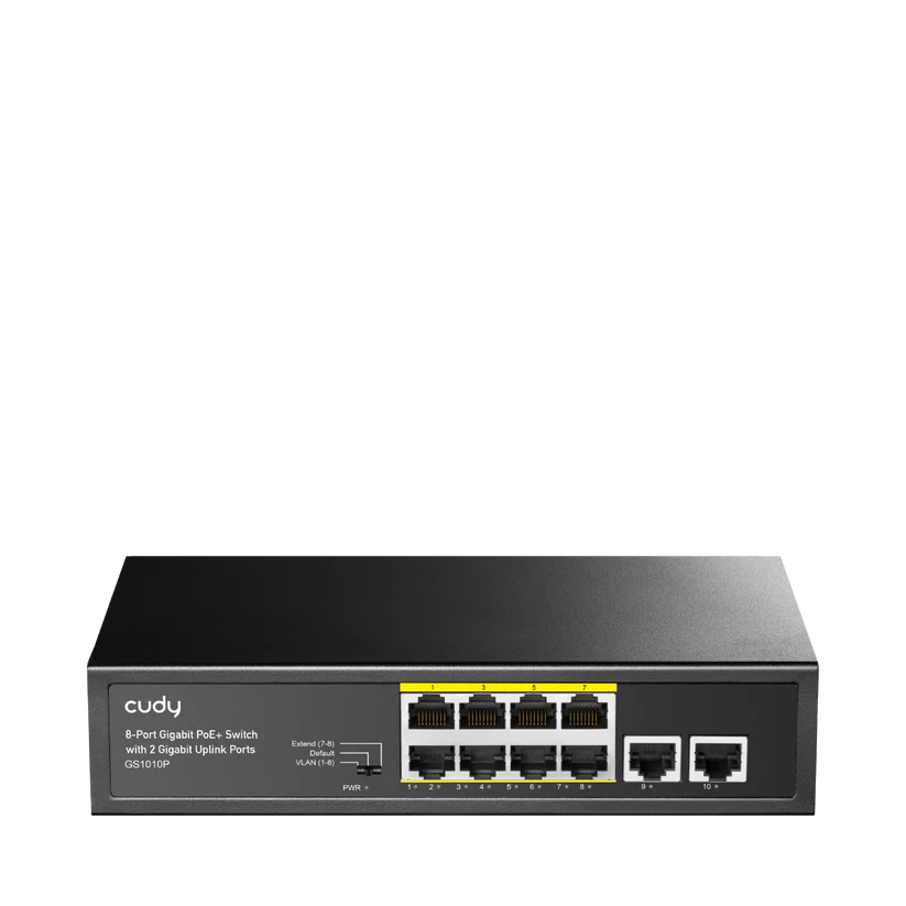Cudy GS1010P commutateur réseau Gigabit Ethernet (10/100/1000) Connexion Ethernet, supportant l'alimentation via ce port (PoE) Montage sur le bureau ou sur le m