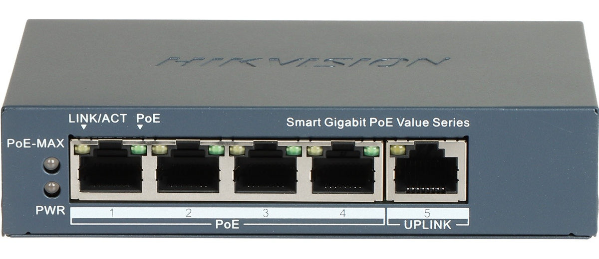 Hikvision DS-3E1505P-EI/M(O-STD) Commutateur POE Gigabit Intelligent 4 Ports