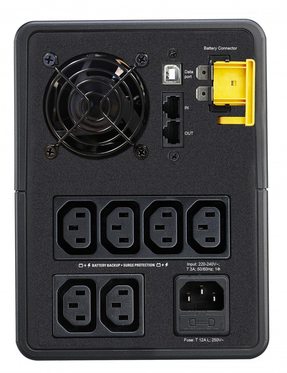 APC Back-UPS BX Series BX1600MI UPS AC 230V 900Watt 1600VA 7Ah output connectors 6