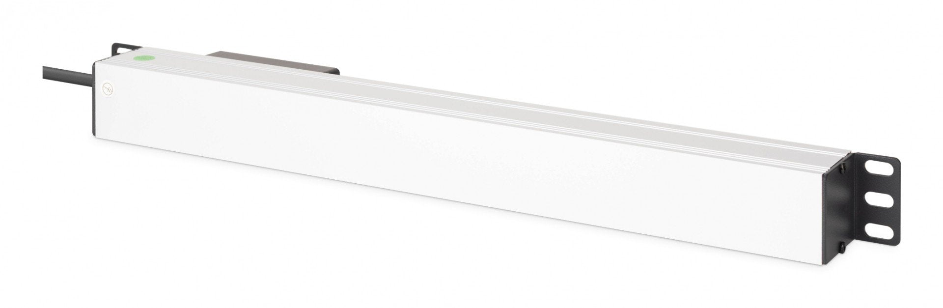 "Barre d'alimentation PDU Rack 19"" avec disjoncteur Type C 16A, 7 prises Schuko CEE 7/3 (45°), câble de 1,8 m, fiche Unischuko CEE 7/7, 16A, aluminium"
