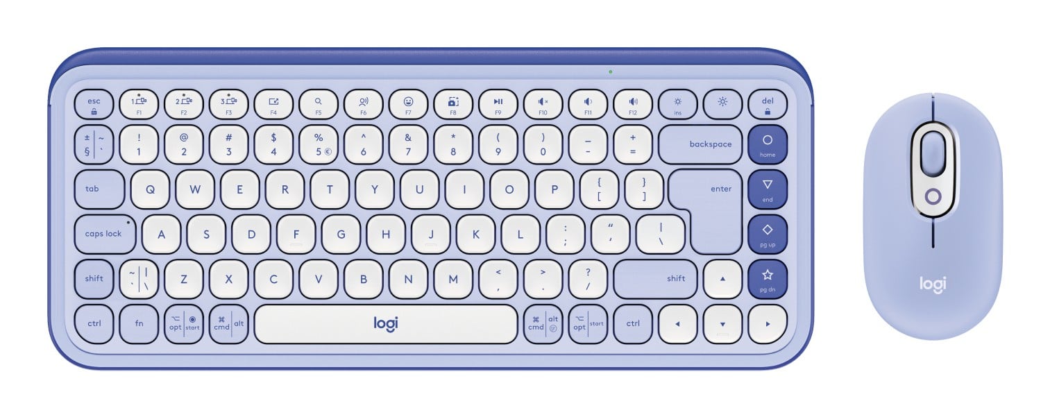 Logitech 920-013078 POP Icon Combo Souris et Clavier Lilas