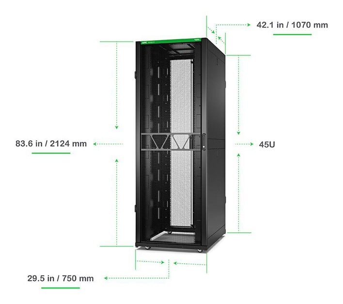 APC NetShelter SX Gen 2 Rack cabinet 2124H x 750W x 1070D mm with sides floor-standing Black 42U 19 TAA Compliant