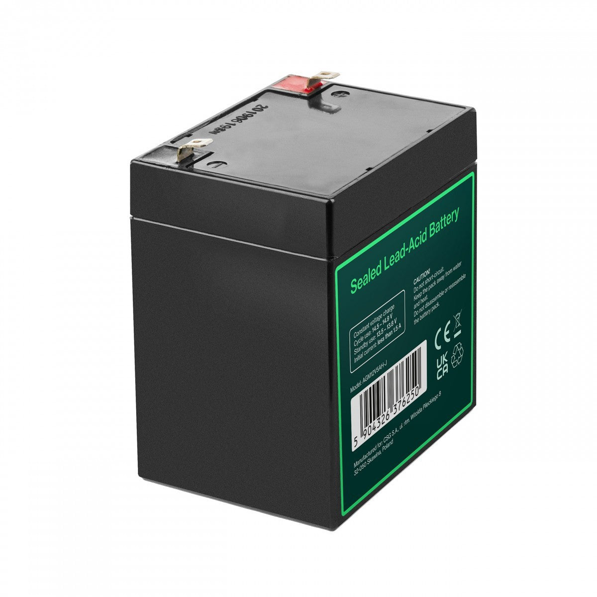 Green Cell AGM12V5AH-J AGM VRLA 12V 5Ah sans entretien Batterie pour caisse enregistreuse, jouet, caméra (91x70x102mm)