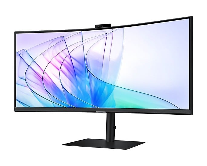 SAMSUNG ViewFinity S6 S34C652VAU Ecran incurvé 34p avec WEBCAM UWQHD 3440 x 1440 @100Hz VA 350cd/m² HDR10 5ms HDMI DP USB-C 90W HP
