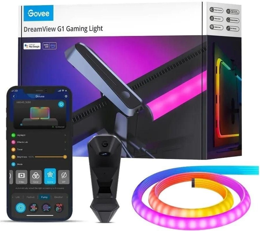 Govee H604B Dreamview G1 | Éclairage LED | RGBIC, Wi-Fi, Alexa, Google