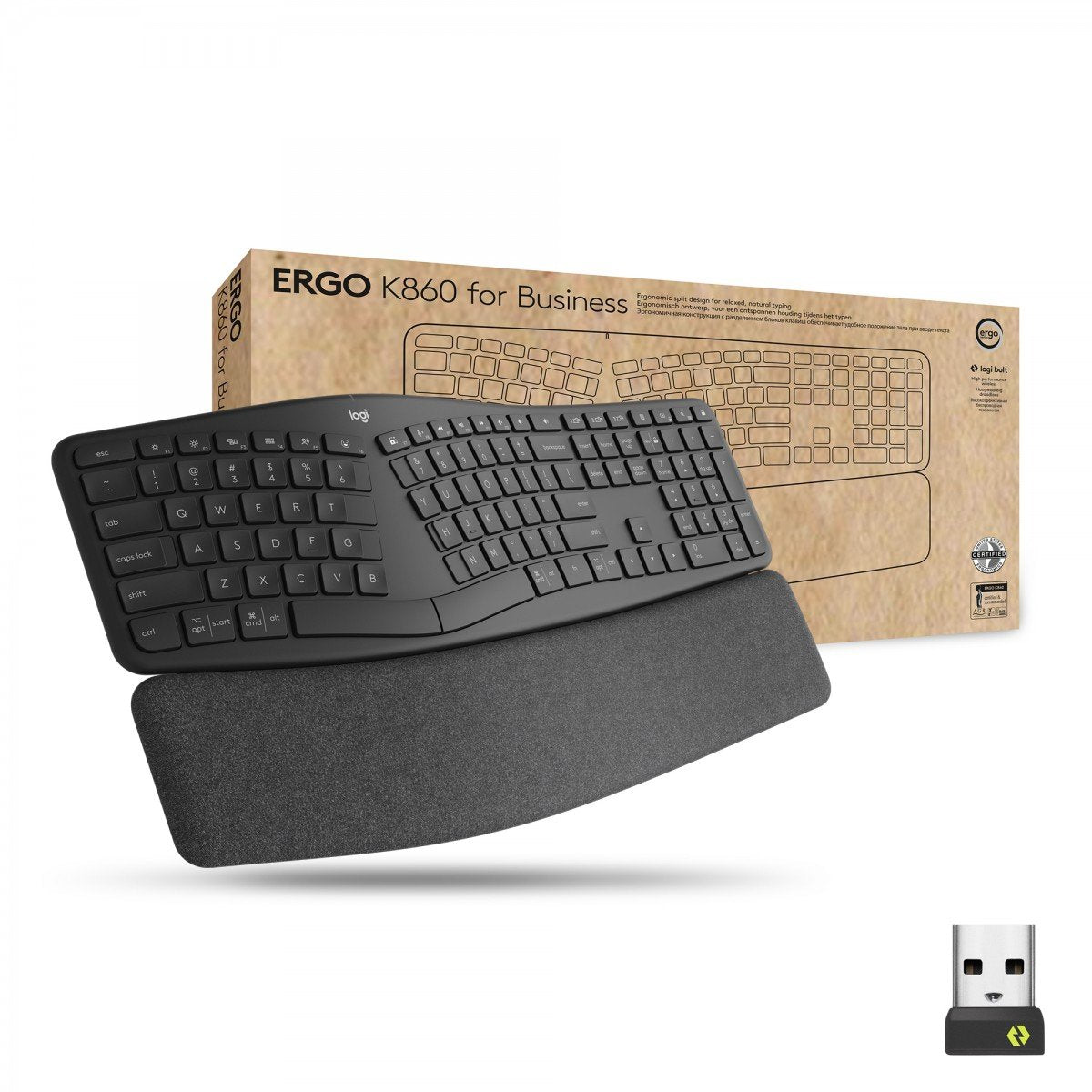 LOGITECH ERGO K860 for Business - GRAPHITE - CENTRAL CH