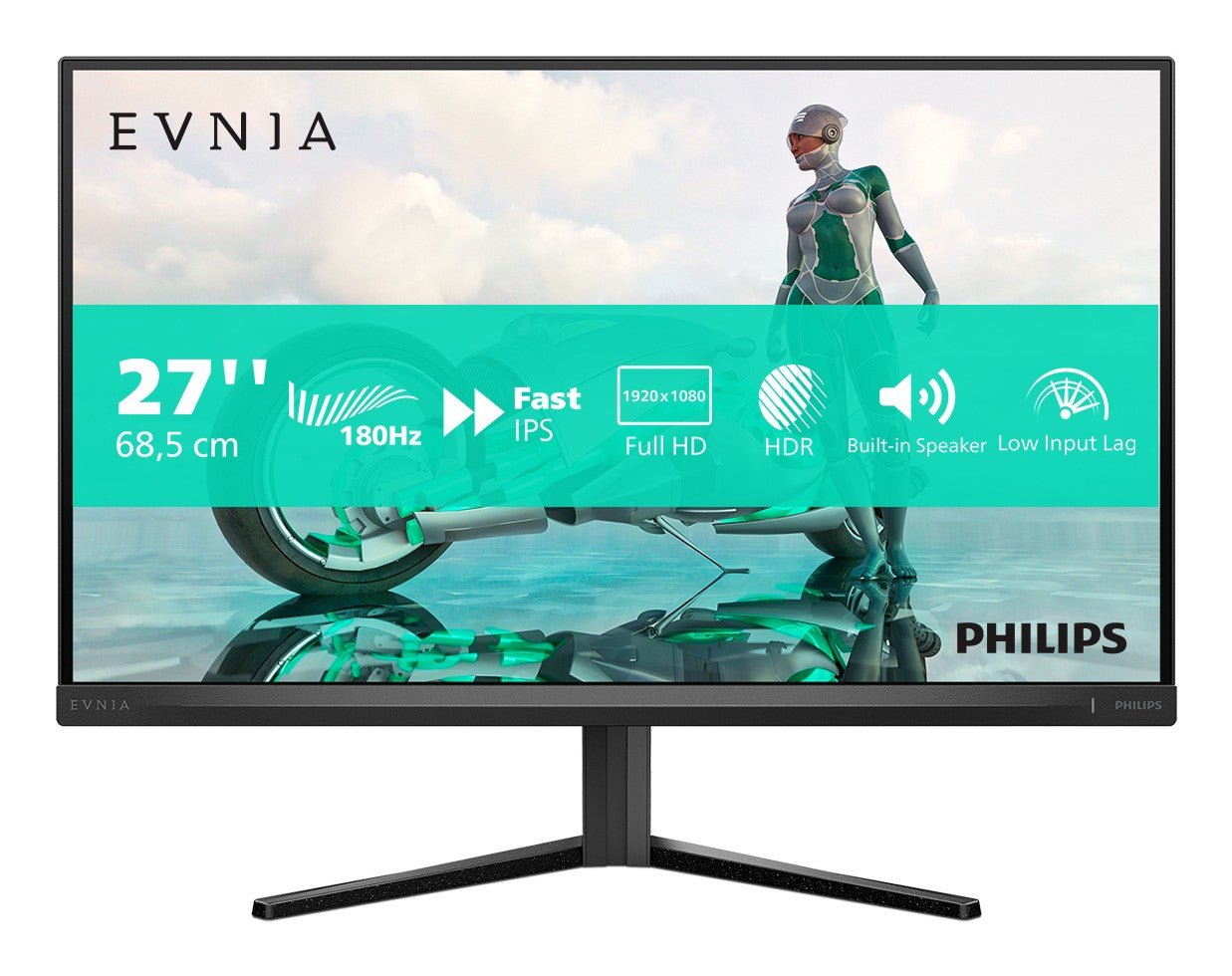 Philips Evnia 3000 27M2N3200S Ecran Gaming 27" - 1920 x 1080 FHD- @180 Hz - IPS - 300 cd/mÂ² - 1000:1 HDR10 - 0.5 ms - 2xHDMI, DP ,HP