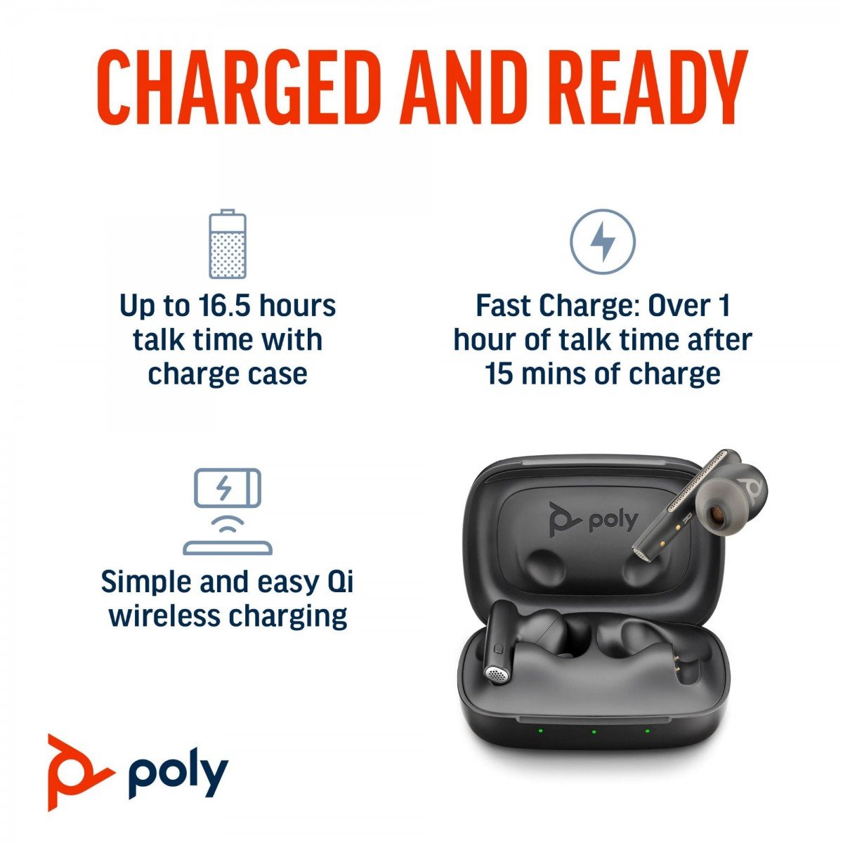 HP Poly Voyager Free 60+ UC M Carbon Black Earbuds +BT700 USB-C Adapter +Touchscreen Charge Case Casque Sans fil Ecouteurs Appels/Musique USB Type-C Bluetooth